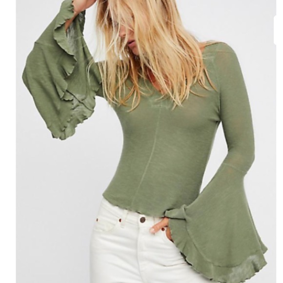 Green Free People Long sleeve - Picture 7 of 12